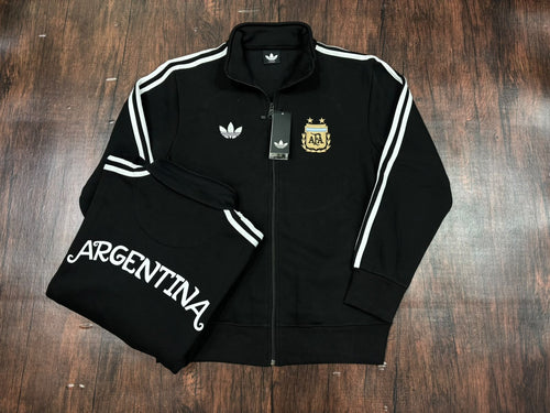 Argentina Black Cotton Fleece Zipper