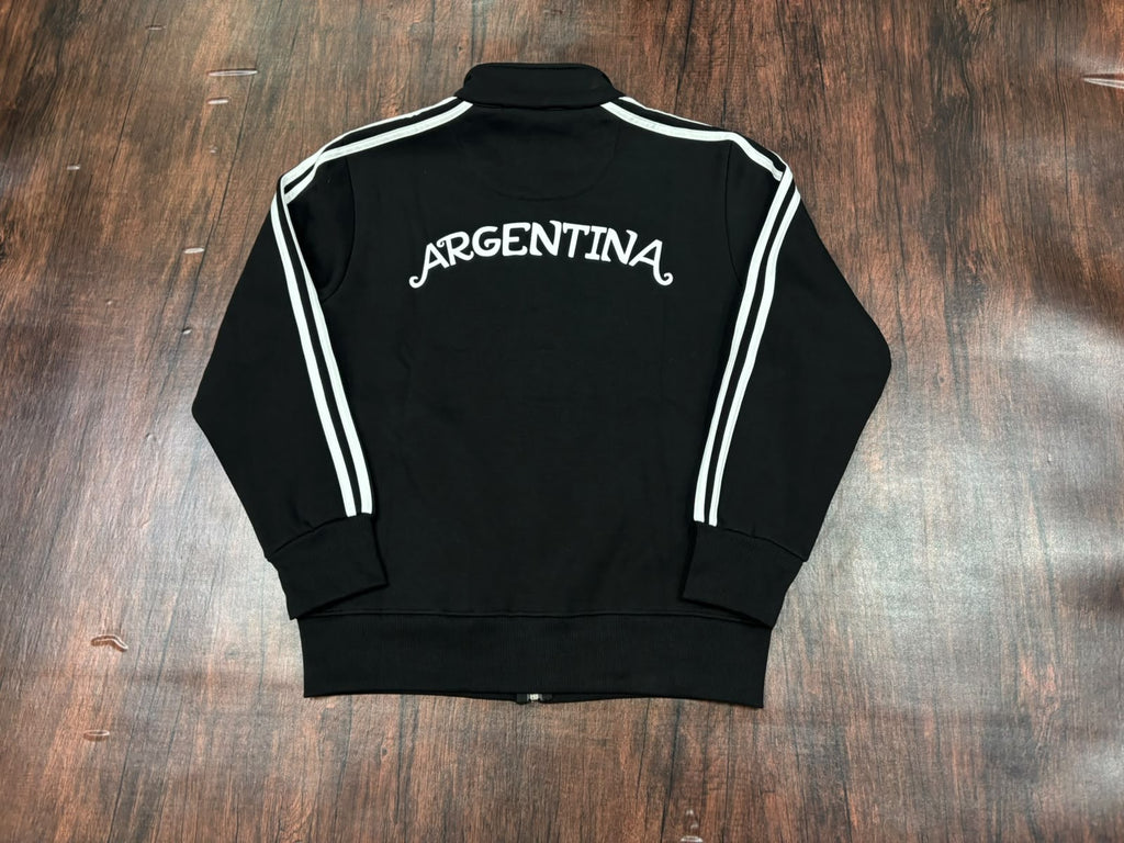 Argentina Black Cotton Fleece Zipper