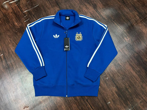 Argentina Blue Cotton Fleece Zipper