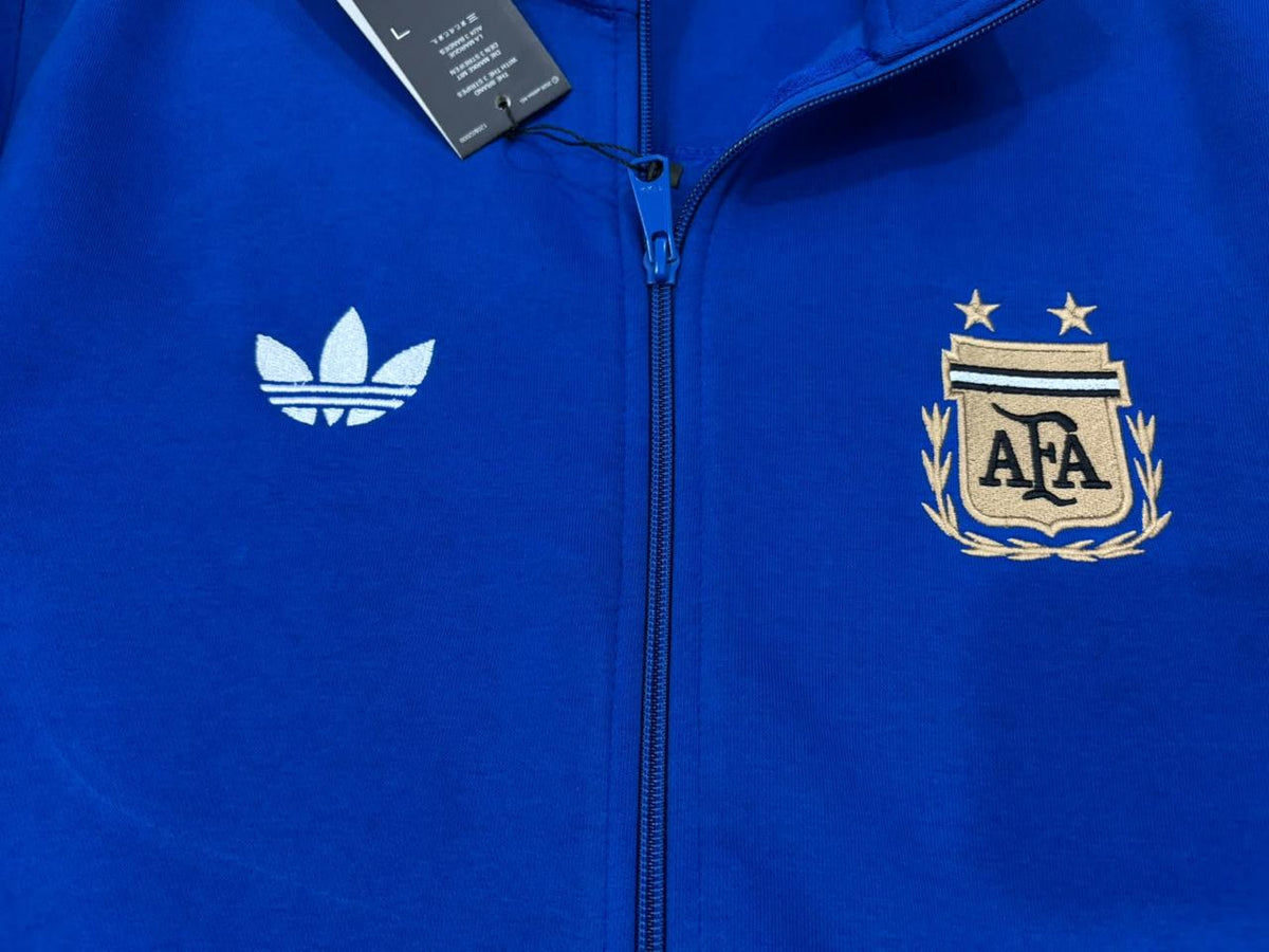 Argentina Blue Cotton Fleece Zipper