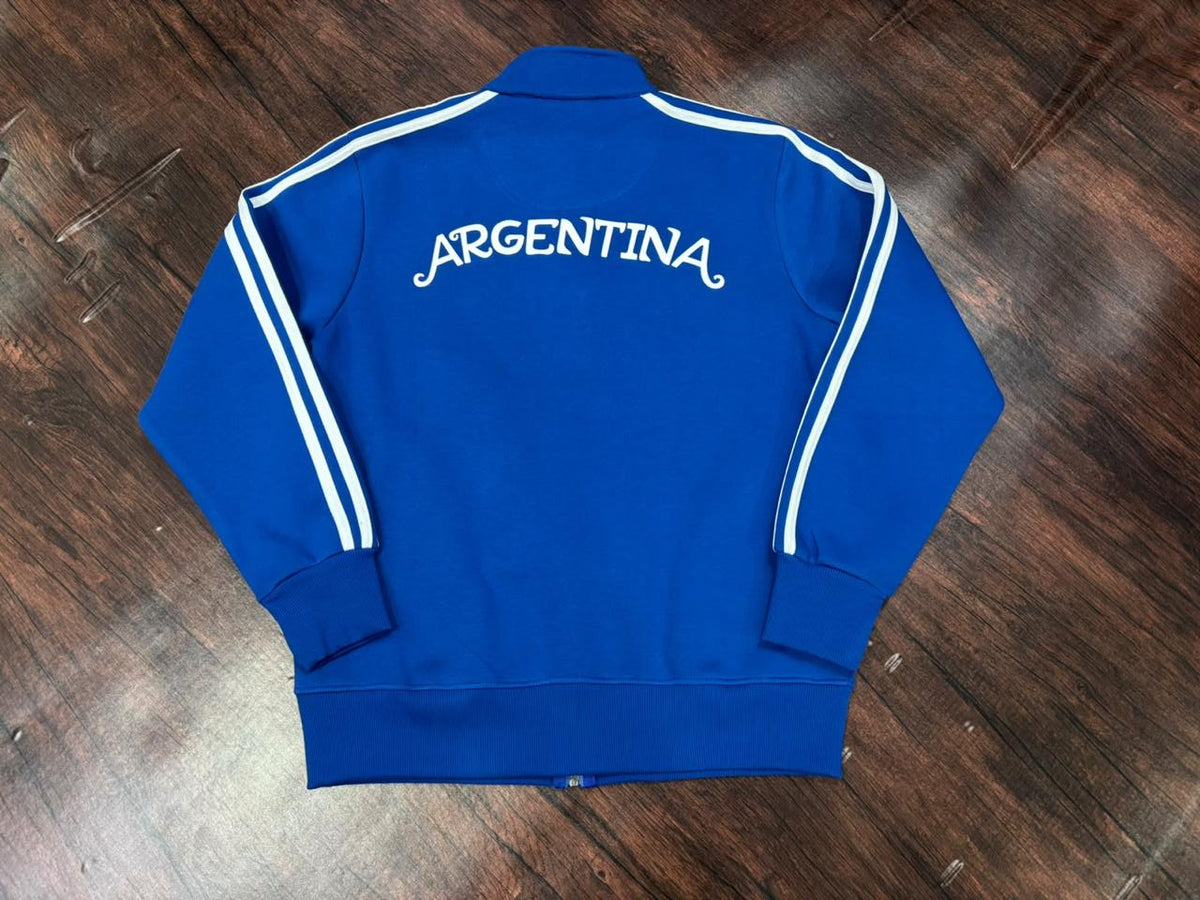 Argentina Blue Cotton Fleece Zipper