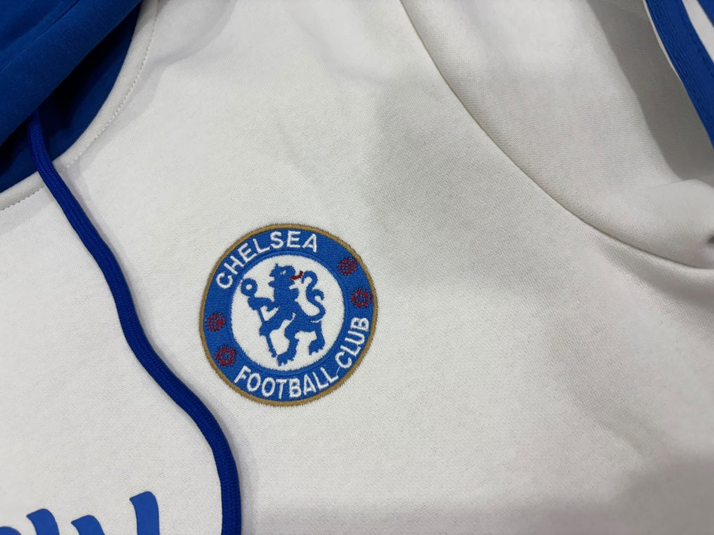 Chelsea FC White Cotton Fleece Hoodie