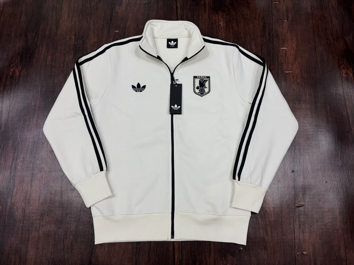 Japan Away White Cotton Fleece Zipper