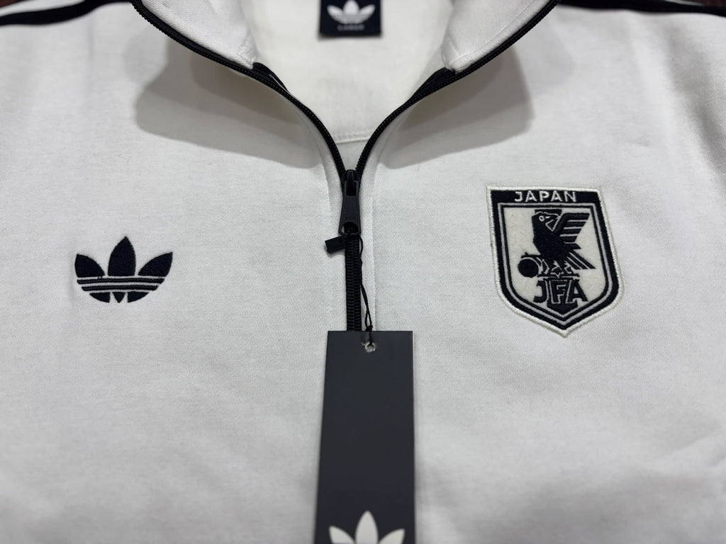 Japan Away White Cotton Fleece Zipper