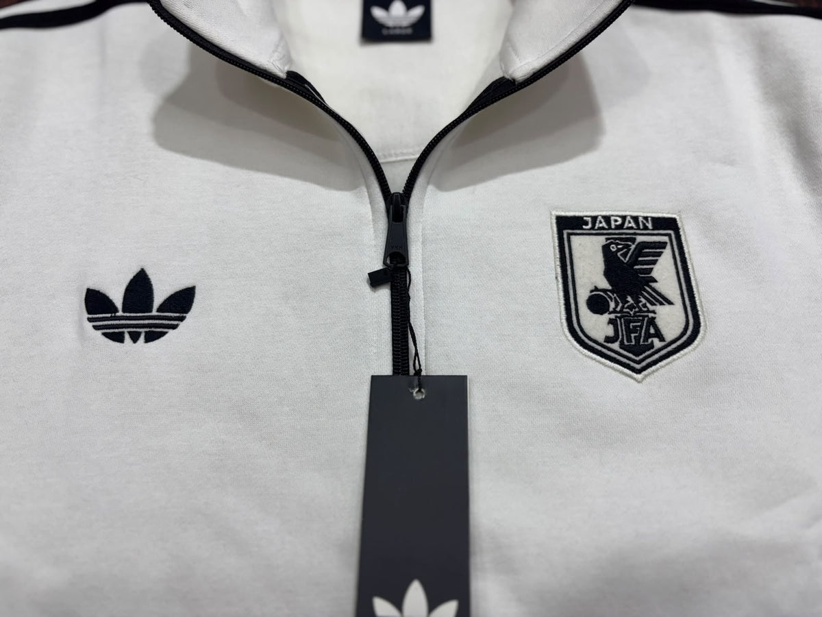 Japan Away White Cotton Fleece Zipper
