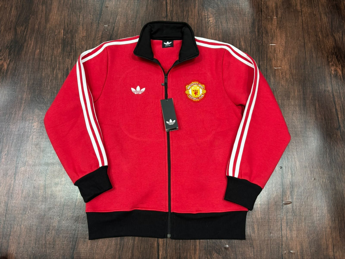 Manchester United Red Cotton Fleece Zipper